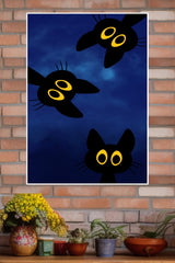 3 Black cat with Yellow Eyes Poster | Animal Posters