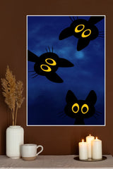 3 Black cat with Yellow Eyes Poster | Animal Posters