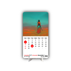 Samurai Standing Premium Table Desk Calendar