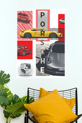 Porsche 718 Cayman Graphic Collage Poster (Car Posters)
