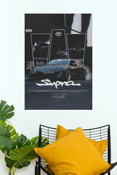 "Toyota GR Supra MK5 Dark Album Cover" Modern JDM Wall Poster (Car Posters)