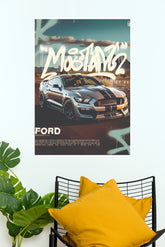 "Ford Mustang Shelby GT350R Graffiti" Modern Muscle Wall Poster (Car Posters)