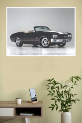 "1970 Chevrolet Chevelle SS Convertible Black" Classic Wall Poster (Car Posters)