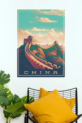 Great Wall of China Sunset Landscape Travel Paper Poster (City Posters)