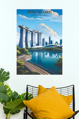 Singapore Marina Bay Southeast Asia Vintage Travel Poster (City Posters)