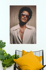 Bruno Mars Retro Portrait Fine Art Poster (Music Posters)