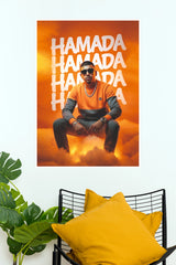 Hamada Orange Clouds Graphic Fine Art Poster (Music Posters)