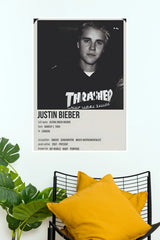 Justin Bieber Biographical Thrasher Hoodie Art Poster (Music Posters)