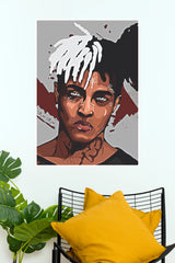 XXXTentacion Half White Black Dreads Face Tattoos Music Poster (Music Posters)