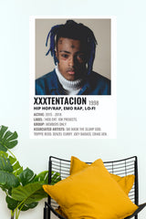 XXXTentacion Blue Dreads Discography Album Style Music Poster (Music Posters)