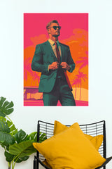 Chris Hemsworth Miami Vice Retro Art Poster (Powerful Men Posters)