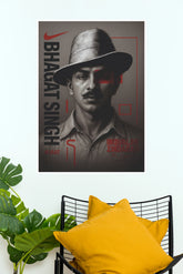 Bhagat Singh Inquilab Zindabad Art Poster (Powerful Men Posters)