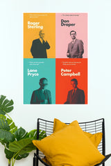 Mad Men Characters Quotes Pop Art Poster (Powerful Men Posters)
