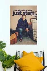 Mark Zuckerberg Just Start Motivational Art Poster (Powerful Men Posters)