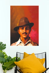 Shaheed Bhagat Singh Freedom Fighter Art Poster (Powerful Men Posters)