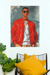 Cristiano Ronaldo Red Jacket GTA Style Art Poster (Powerful Men Posters)