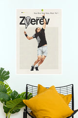 "Alexander Zverev Pro Tennis Serve" Minimalist Sports Wall Poster (Tennis Posters)