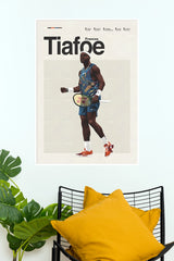 "Frances Tiafoe Court Energy" Minimalist Sports Wall Poster (Tennis Posters)
