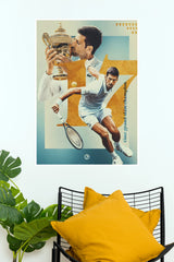 "Novak Djokovic 24-Time Grand Slam Champion" Tennis Wall Poster (Tennis Posters)