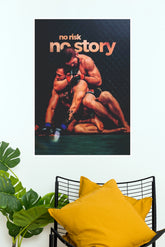 "No Risk No Story Khabib vs Gaethje" MMA Ground Combat Wall Poster (UFC Posters)