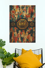 "UFC Championship Belt Grunge Logo" Mixed Martial Arts Wall Poster (UFC Posters)