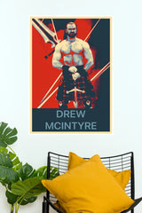 "Drew McIntyre Scottish Psychopath" Retro Pop Art Pro Wrestling Wall Poster (WWE Posters)
