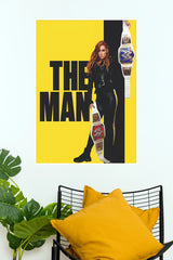 Becky Lynch The Man Double Champion Wrestling Paper Poster Wall Art (WWE Posters