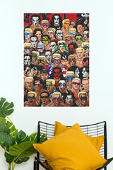 Sting Faces Evolution Collage Illustrated Wrestling Paper Poster Wall Art (WWE Posters)