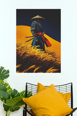 Path of Honor Samurai Warrior Gold Field Wall Art Paper Poster (Samurai Warrior Posters)