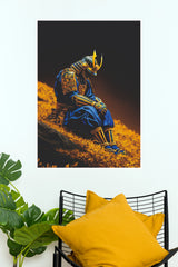 Violet Vow Samurai Warrior Golden Leaves Wall Art Paper Poster (Samurai Warrior Posters)