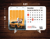 Car Collection Premium Table Desk Calendar – 2026