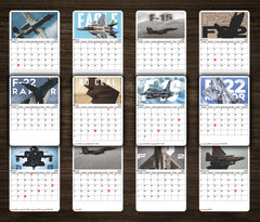 FIGHTER PLANE Premium Table Desk Calendar