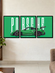 Porsche 911 GT3 RS Green Edition | 3 Frame Poster Set