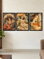 Vintage Victorian Women Portrait Art | 3 Frame Poster Set