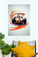 McLaren Papaya Orange Racing Speed Motion Wall Poster (Formula Poster)
