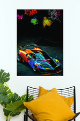 Pagani Huayra Neon Graffiti Supercar Wall Poster (Formula Poster)