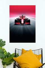 The Orange Racer Formula Racing Wall Poster (Formula Poster)
