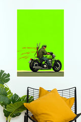 Roronoa Zoro Green Samurai Motorcycle Wall Poster (Anime Posters)