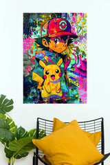 Ash Ketchum & Pikachu Graffiti Pokemon Wall Poster (Anime Posters)