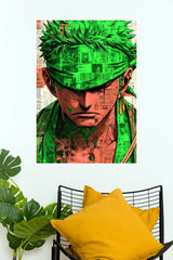Roronoa Zoro Green Shadow Anime Wall Poster (Anime Posters)