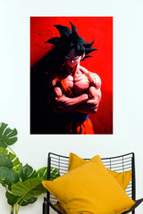 Goku Crimson Warrior Anime Wall Poster (Anime Posters)