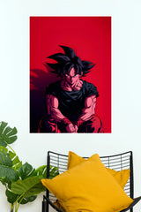 Goku Crimson Shadow Anime Wall Poster (Anime Posters)