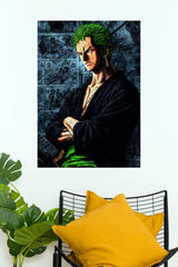 Roronoa Zoro Dark Manga Warrior Wall Poster (Anime Posters)