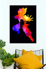 Goku Saiyan Legacy Colorful Geometric Wall Poster (Anime Posters)