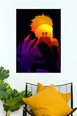 Naruto Uzumaki Sunset Shadow Silhouette Wall Poster (Anime Posters)