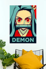 Nezuko Kamado Retro Demon Anime Wall Poster (Anime Posters)