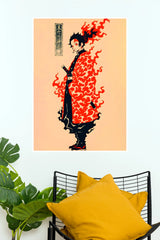 Tanjiro Kamado Fire God Flame Demon Slayer Wall Poster (Anime Posters)