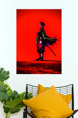 Tanjiro Kamado Crimson Shadow Warrior Wall Poster (Anime Posters)