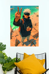 Gojo Satoru Summer Vacation Beach Vibes Edition Wall Poster (Anime Posters)