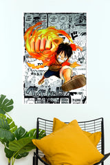 Monkey D. Luffy Flaming Gear Punch Manga Wall Poster (Anime Posters)